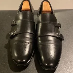 100% Authentic Salvatore Ferragamo Mens Black Leather Monk Strap Loafers Size 11 Salvatore Ferragamo | Shoes | Salvatore Ferragamo Mens Black  main image 3